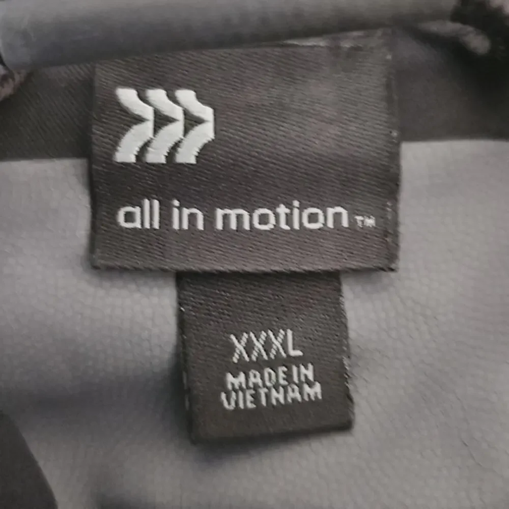 All In Motion Men’s XXXL Black Full-Zip Hooded Jacket Light Weight NWT